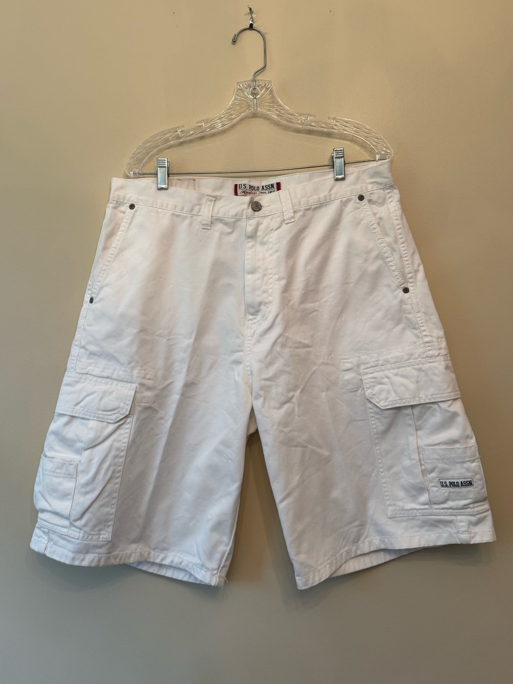 Vintage Oversized Baggy Polo Ralph Lauren White Cargo Shorts